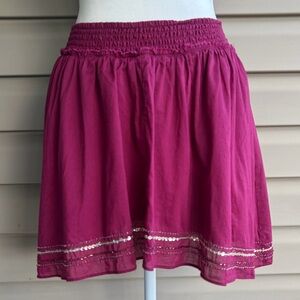 American Eagle Asymmetrical Layered Boho Hippie Sequins Trimmed Skirt Size Med